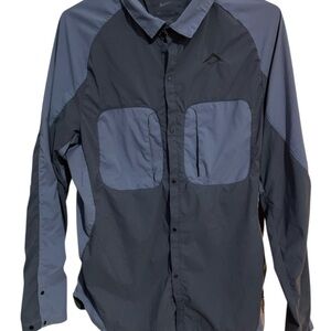 Nike Men's Lightweight Two-Tone Shirt Jacket - Black and Gray